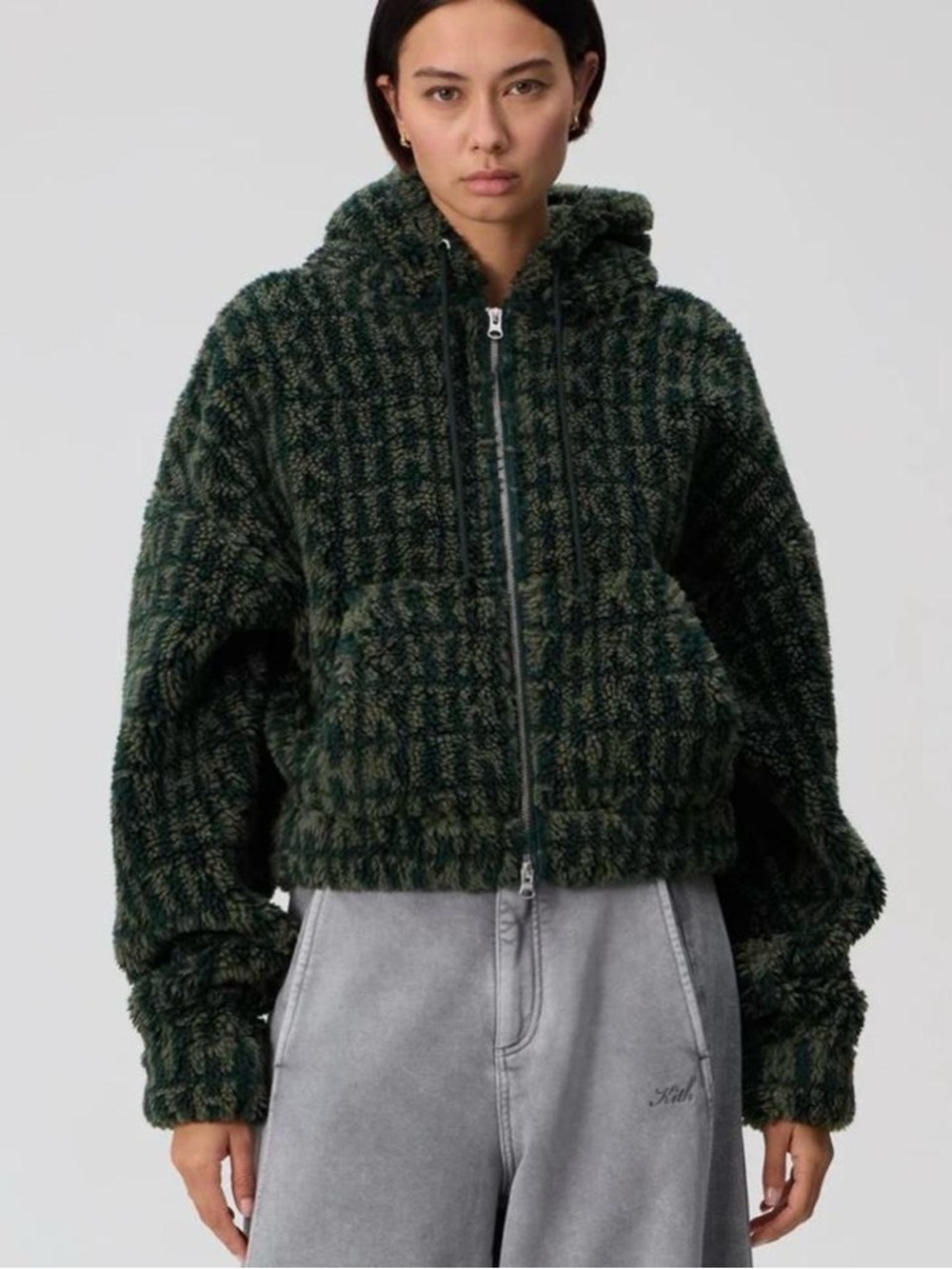 Kith Women Sylas Sherpa Monogram Zip Hoodie